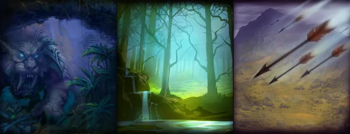 Hunter talent tree paintings from the WoW Forever client