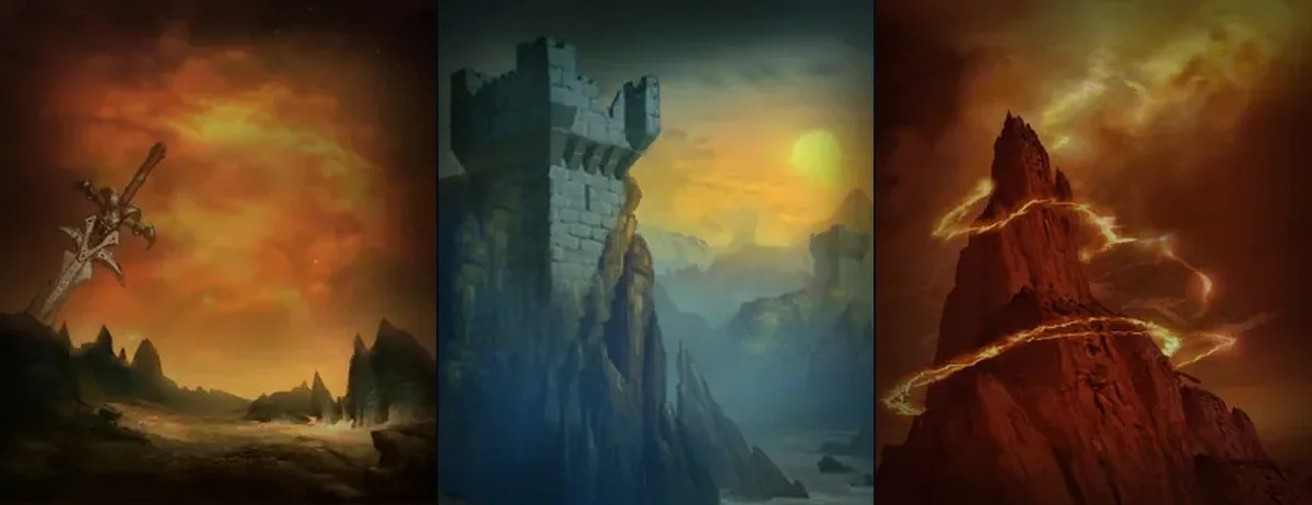 Warrior talent tree paintings from the WoW Forever client