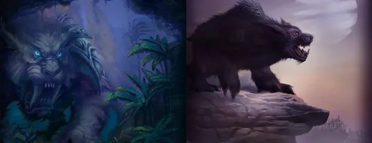 Hunter and Druid talent tree paintings from the WoW Forever client