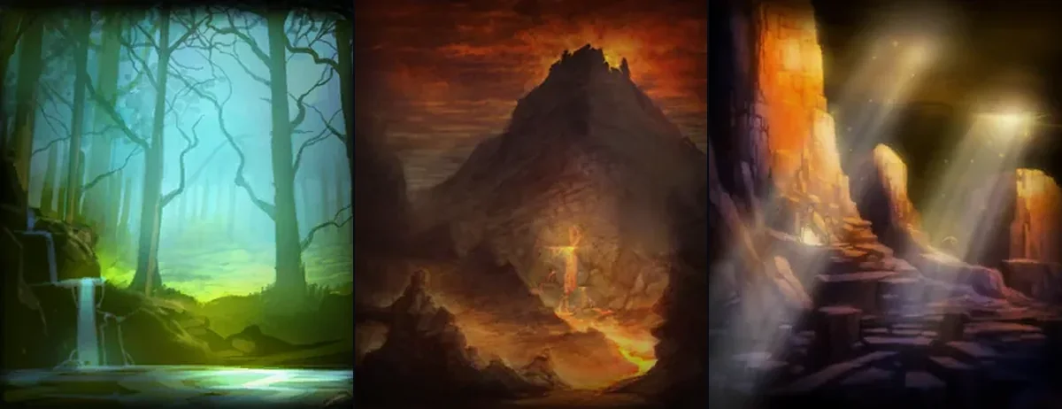 Hunter, Mage and Paladin talent tree paintings from the WoW Forever client