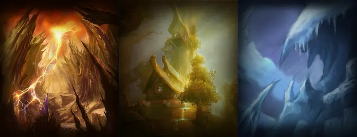 Peintures des arbres de talents du Paladin, du Prêtre et du Mage du client WoW Forever