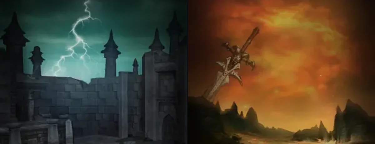 Priest and Warrior talent tree paintings from the WoW Forever client