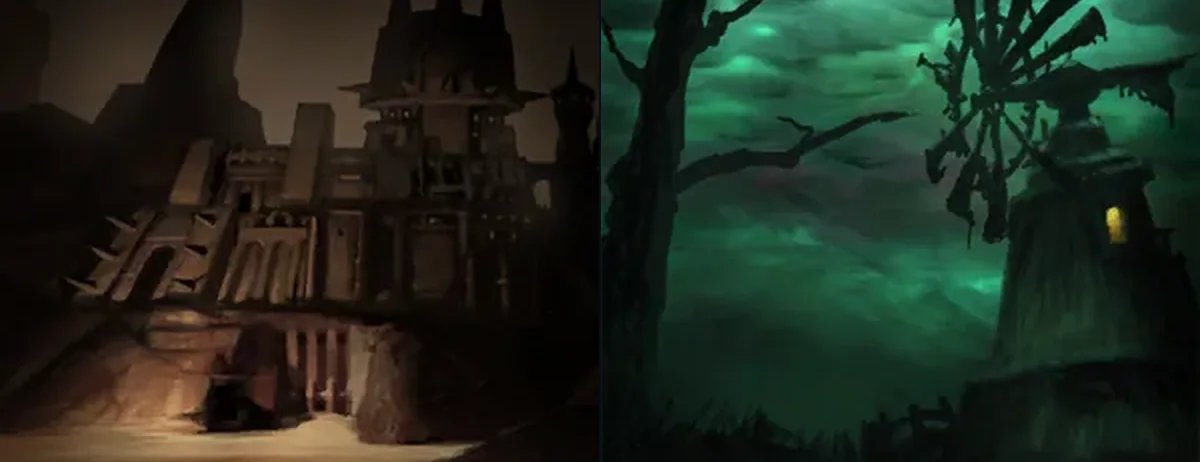 Rogue and Warlock talent tree paintings from the WoW Forever client