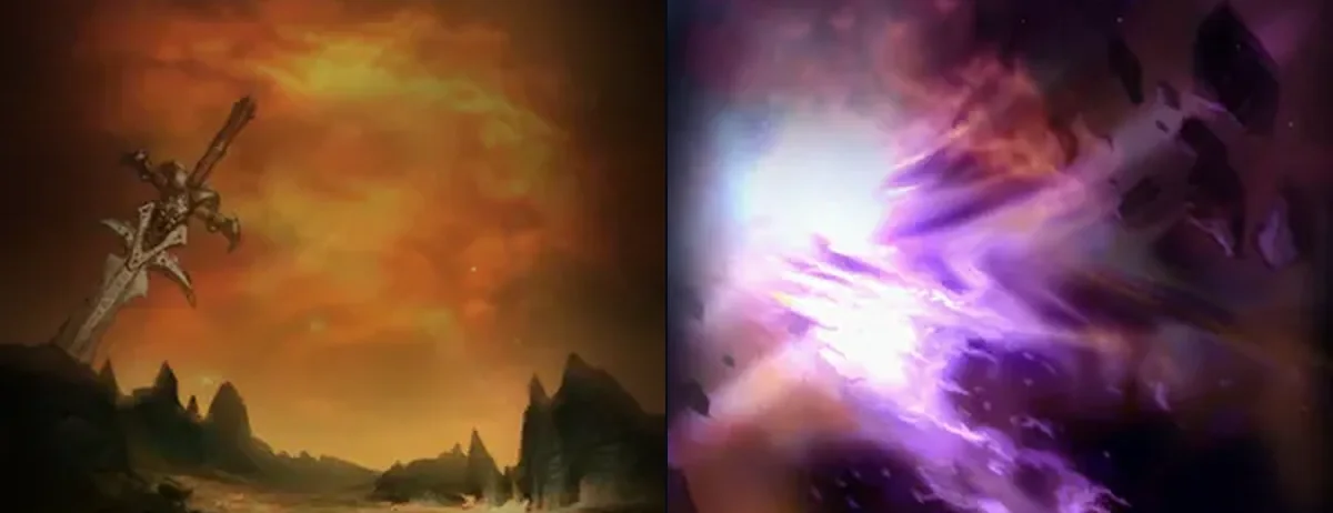 Warrior and Shaman talent tree paintings from the WoW Forever client