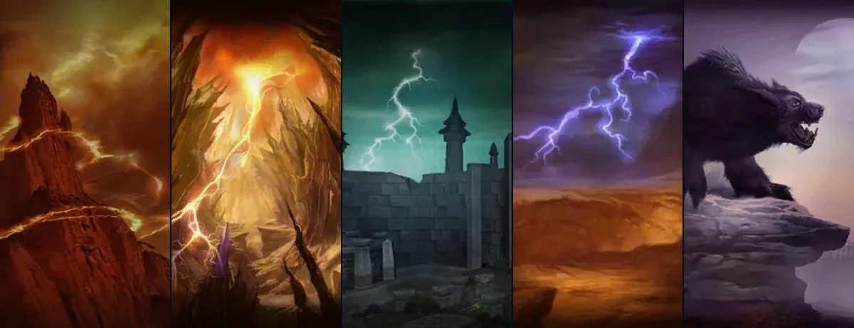Talentbaumbilder von Krieger, Paladin, Priester, Schamane und Druide aus dem WoW-Forever-Client