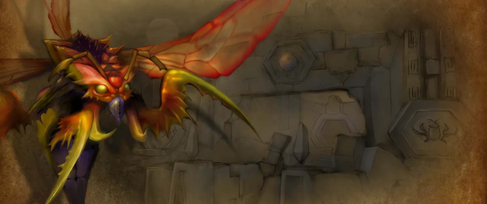 The Ruins of Ahn'Qiraj loading screen from the WoW Forever client