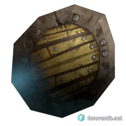 Wooden Buckler, rendered from the Forever client
