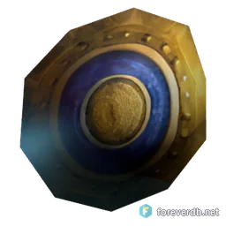 Gold-plated Buckler, rendered from the Forever client
