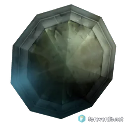 Green Carapace Shield, rendered from the Forever client