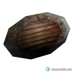Large Wooden Shield, rendered from the Forever client