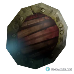 Wooden Shield, rendered from the Forever client