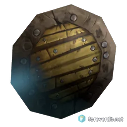 Worn Wooden Shield, rendered from the Forever client
