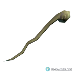 Gnarled Hermit's Staff, rendered from the Forever client