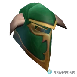 Green Iron Helm, rendered from the Forever client