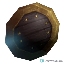 Hand-Hewn Buckler, rendered from the Forever client