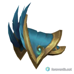 Azure Stormsewn Epaulets, rendered from the Forever client