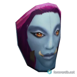 Flimsy Female Troll Mask, rendered from the Forever client