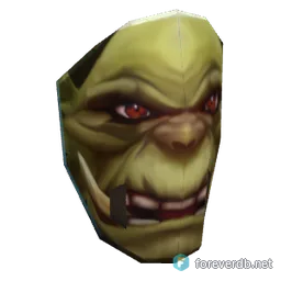 Sturdy Male Orc Mask, rendered from the Forever client