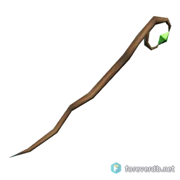 Diviner Long Staff, rendered from the Forever client