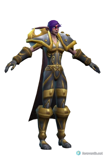 A night elf warrior rendered from the WoW Forever client