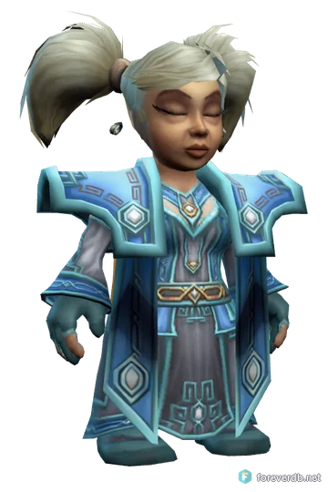 A gnome priest rendered from the WoW Forever client