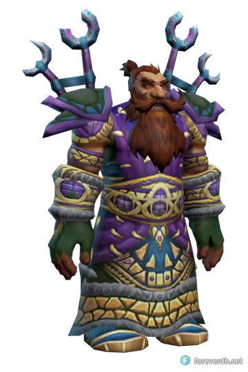 A dwarf shaman rendered from the WoW Forever client
