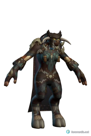 A tauren hunter rendered from the WoW Forever client