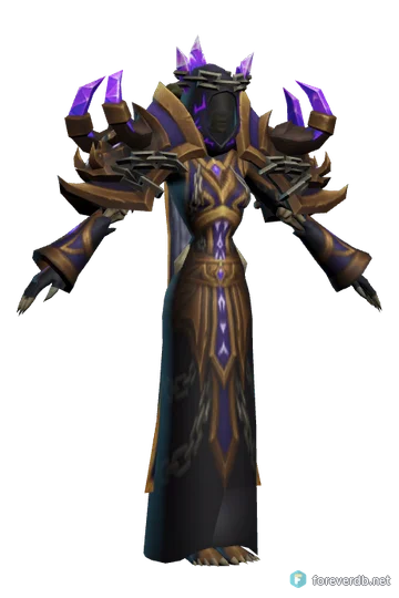 A Forsaken warlock rendered from the WoW Forever client