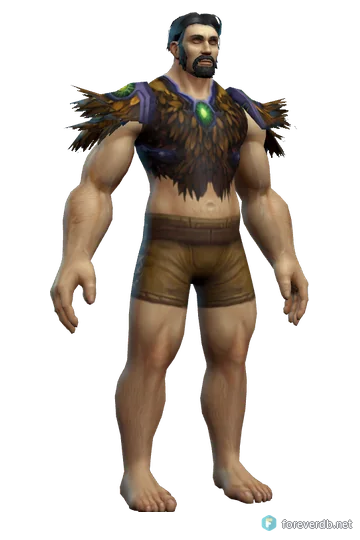 Ironfeather Armor worn by a human male, rendered from the Forever client