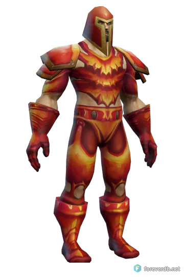 Blood Guard's Pulsing Mail worn by a human male, rendered from the Forever client