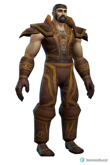 Knight-Lieutenant's Leather worn by a human male, rendered from the Forever client