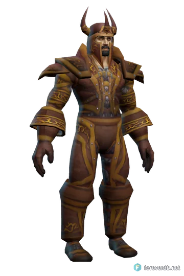 Blood Guard's Crackling Leather worn by a human male, rendered from the Forever client