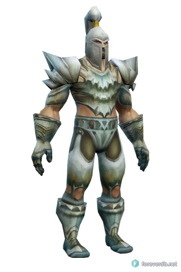 Knight-Lieutenant's Mail worn by a human male, rendered from the Forever client