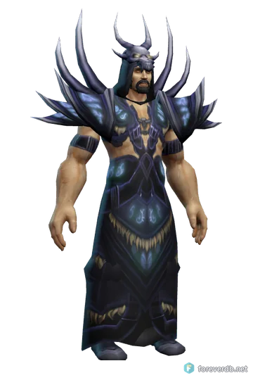 Warlord's Regalia worn by a human male, rendered from the Forever client