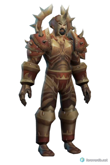 Champion's Battlegear worn by a human male, rendered from the Forever client