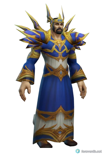 Lieutenant Commander's Regalia worn by a human male, rendered from the Forever client