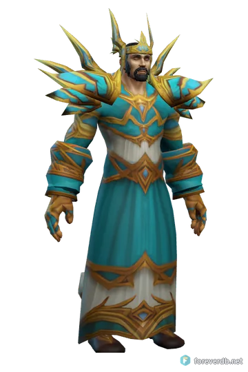 Lieutenant Commander's Raiment worn by a human male, rendered from the Forever client