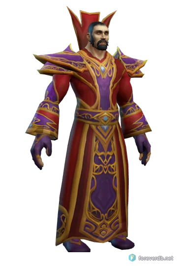 Magister's Regalia worn by a human male, rendered from the Forever client