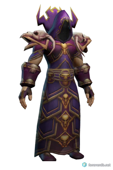 Dreadmist Raiment worn by a human male, rendered from the Forever client