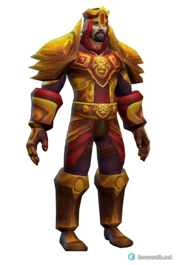 Lightforge Armor worn by a human male, rendered from the Forever client