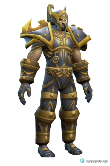 Battlegear of Valor worn by a human male, rendered from the Forever client
