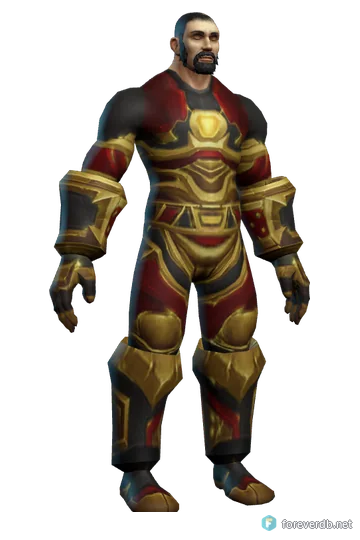 Lightbreaker's Battlegear worn by a human male, rendered from the Forever client