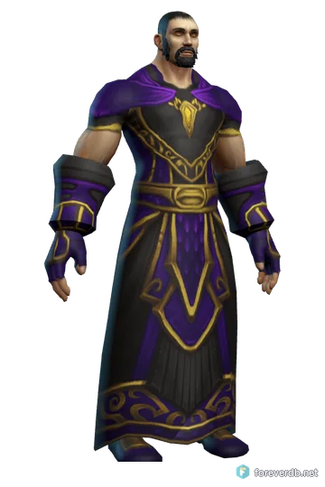 Heretic Raiment worn by a human male, rendered from the Forever client