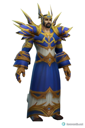 Lieutenant Commander's Regalia worn by a human male, rendered from the Forever client