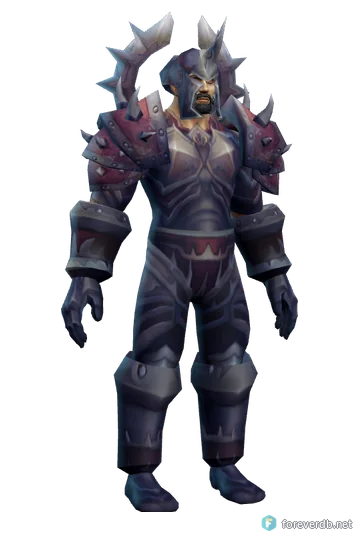 Warlord's Battlegear worn by a human male, rendered from the Forever client