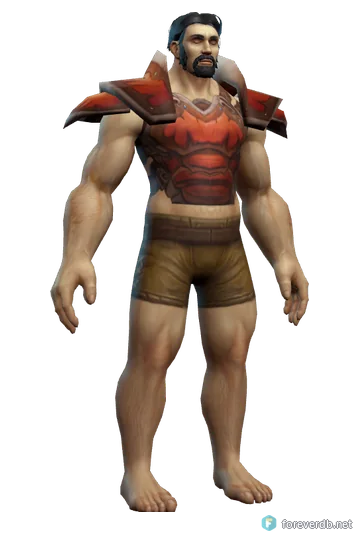 Blood Tiger Harness worn by a human male, rendered from the Forever client