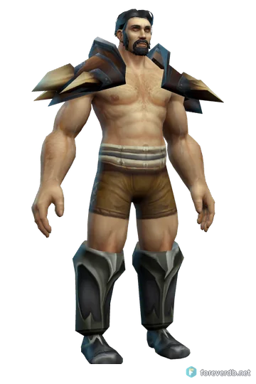 The Defiler's Resolution worn by a human male, rendered from the Forever client