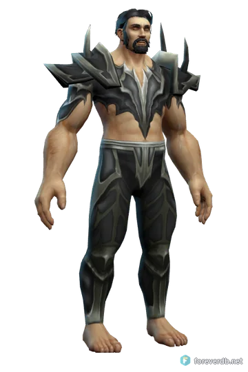 Black Dragon Mail worn by a human male, rendered from the Forever client