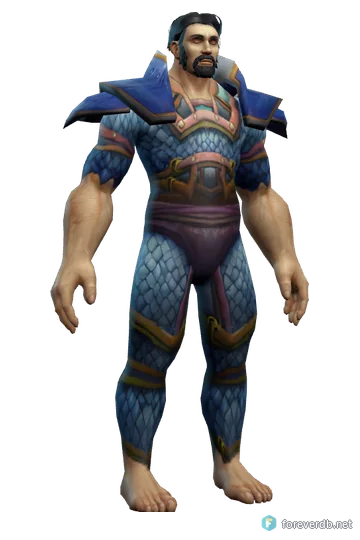 Blue Dragon Mail worn by a human male, rendered from the Forever client