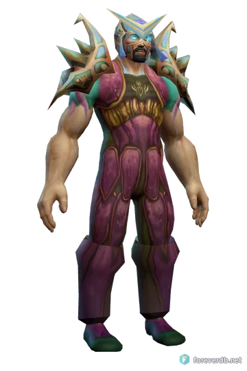 Genesis Raiment worn by a human male, rendered from the Forever client